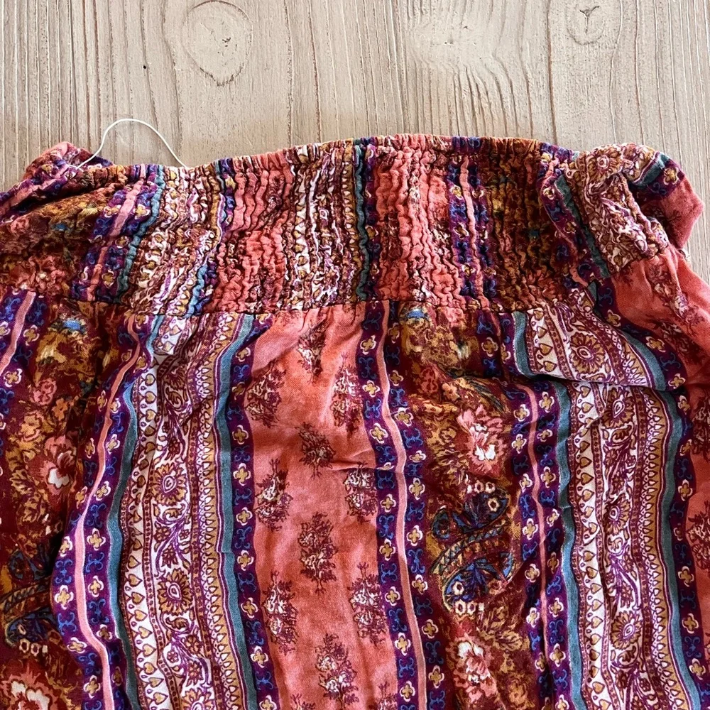 Earthbound Floral Bohemian Maxi Skirt - Multicolor hippie boho size small
